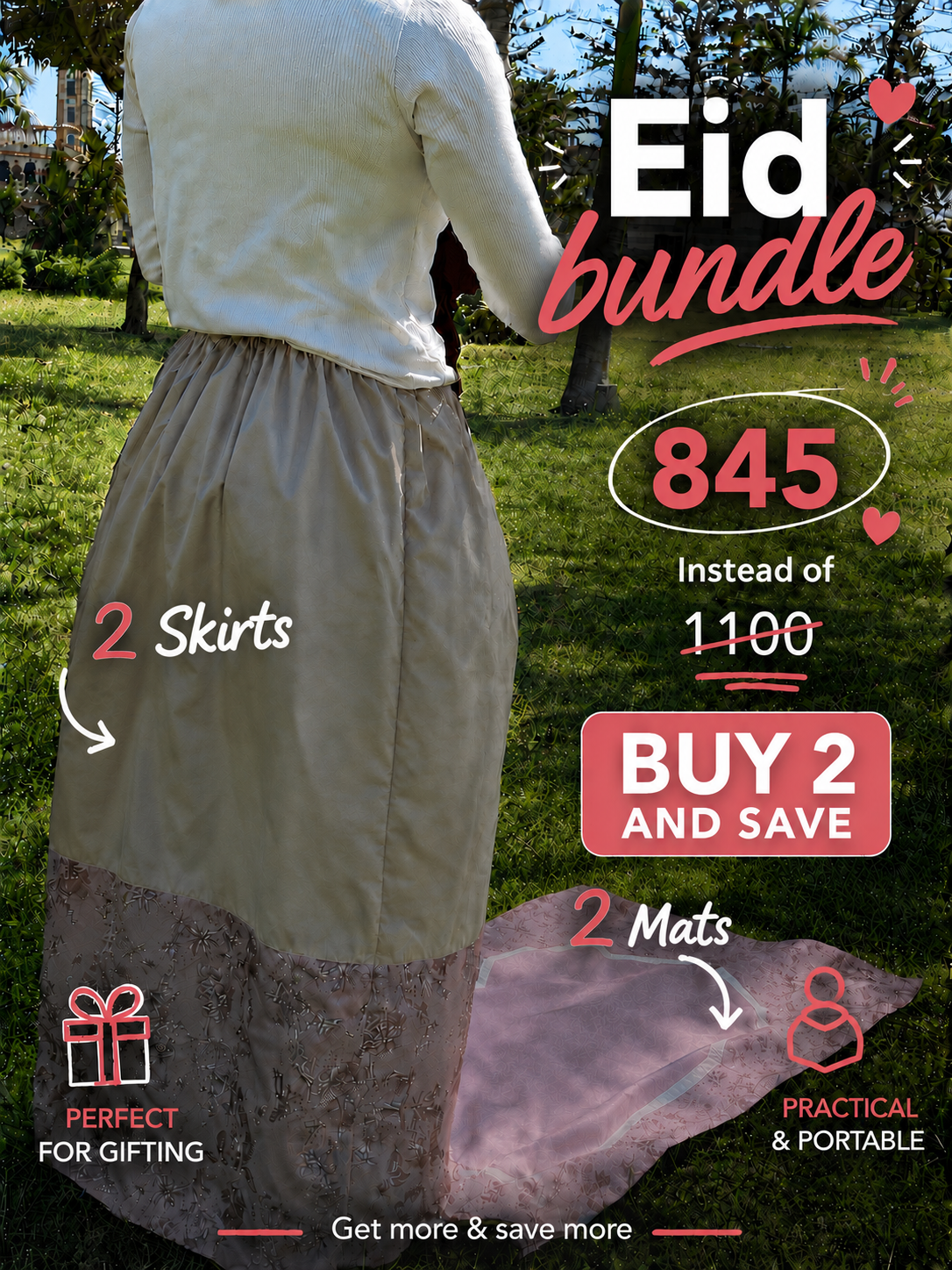 Double Prayer Set | 2 Skirts + 2 Mats